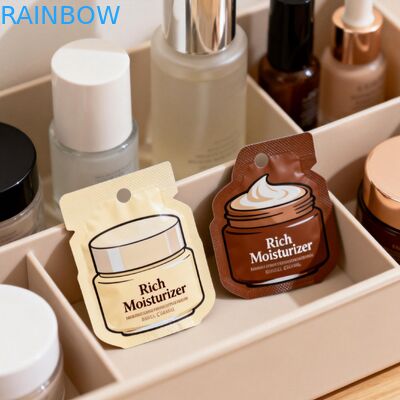 কাস্টম স্কিনকেয়ার লশন ক্রিম প্যাকিং প্লাস্টিক ছোট কসমেটিক নমুনা স্যাচ মাইলার ফয়েল ব্যাগ তাপ সীল ব্যাগ স্যাচ ছোট মিনি পকেট