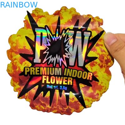 কাস্টম হলোগ্রাফিক গন্ধ-প্রমাণ শিশু-প্রমাণ মাইলার ব্যাগ পুনরায় সিলযোগ্য জিপার সহ স্ন্যাক প্যাকেজিংয়ের জন্য