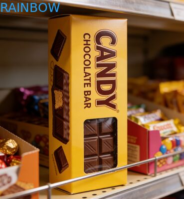 কাস্টম ক্রাফট পেপার বক্স প্রিন্টেড বায়োডিগ্রেডেবল ফুড গ্রেড পেপারবোর্ড চকলেট বার প্যাকেজিং বক্স ক্লিয়ার উইন্ডো এম্পটি গিফট বক্স