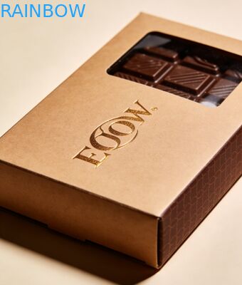কাস্টম ক্রাফট পেপার বক্স প্রিন্টেড বায়োডিগ্রেডেবল ফুড গ্রেড পেপারবোর্ড চকলেট বার প্যাকেজিং বক্স ক্লিয়ার উইন্ডো এম্পটি গিফট বক্স