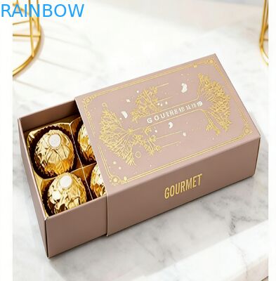 এমবসড প্যাটার্ন সহ কাস্টম চকোলেট বক্স প্যাকেজিং ফুড-গ্রেড সেফ ড্রয়ার বক্স প্যাকেজিং