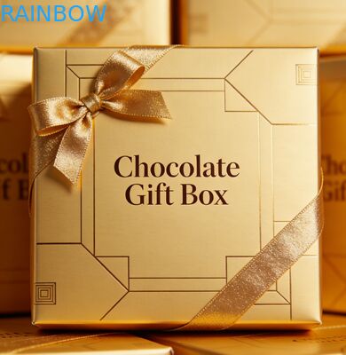 কাস্টম মুদ্রণ সোনার ফয়েল স্ট্যাম্পড বিবাহের উপহার বাক্স মিষ্টি এবং চকোলেট জন্য পরিষ্কার উইন্ডো সঙ্গে