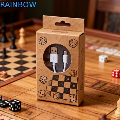 কাস্টমাইজযোগ্য পরিমাণ ইউএসবি তারের প্যাকেজিংয়ের জন্য গরম স্ট্যাম্পিং সমাপ্তি সহ 350 গ্রাম বেধের কাগজের বাক্স