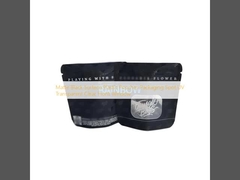 চকচকে কালো সারফেস প্লাস্টিক পাউচ প্যাকেজিং স্পট ইউভি স্বচ্ছ ক্লিয়ার ফ্রন্ট উইন্ডো