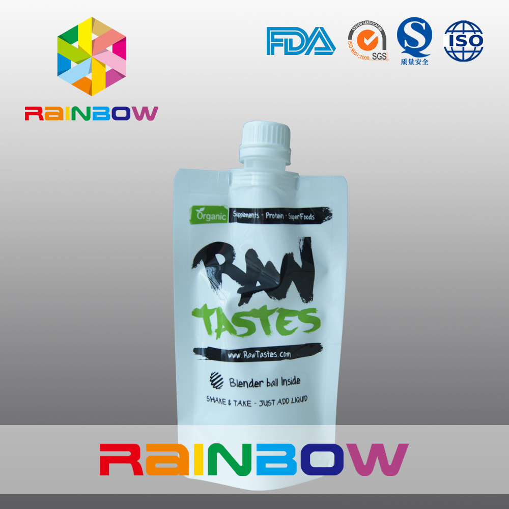 হালকা শৈলী শিশুর রস জন্য স্পাউট সঙ্গে প্লাস্টিকের থলি দাঁড়ানো