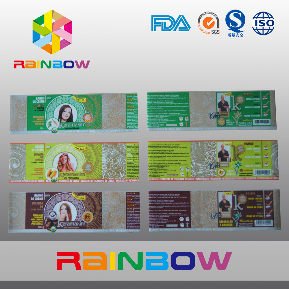 পিভিসি তাপ শিলা বোতল জন্য রোল প্যাকেজিং জন্য স্লিপ লেবেল সঙ্কুচিত