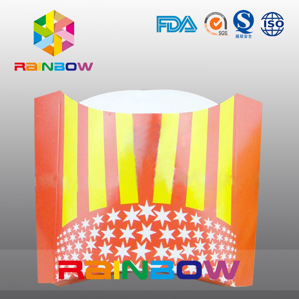 Biodegradable দূরে ডিসপোজেবল কাগজ বক্স ফরাসি ফ্রাই প্যাকেজিং নিন