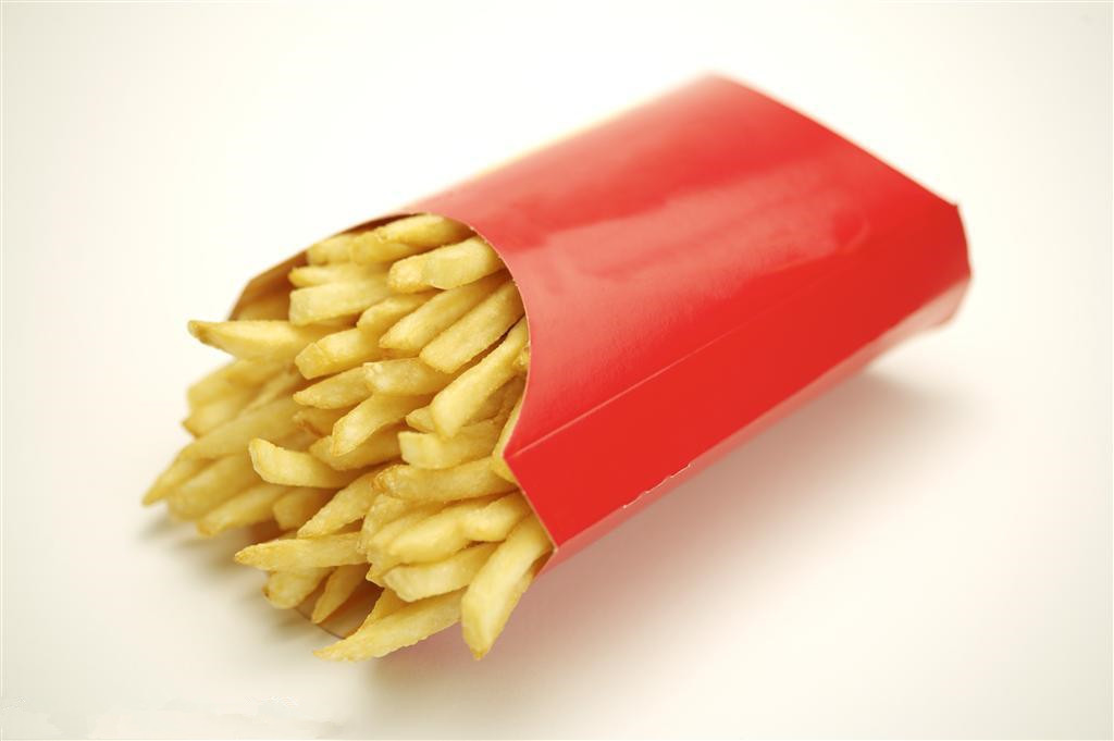 কাগজ বক্স প্যাকেজিং আউট, চকচকে লাল ফরাসি Fries পেপার বক্স নিন