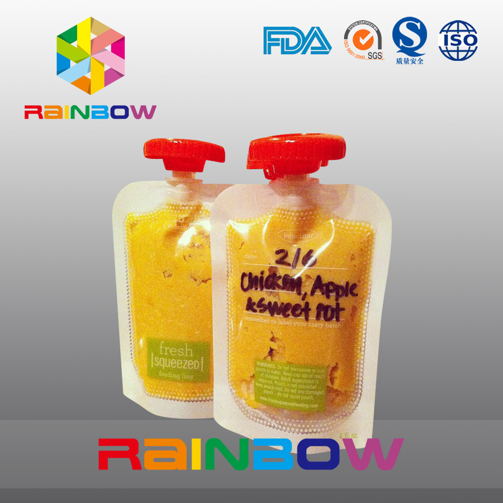 কাস্টম ডিজাইন খাদ্য গ্রেড শিশুর খাদ্য জন্য স্পাউট সঙ্গে পাউন্ড স্ট্যান্ড