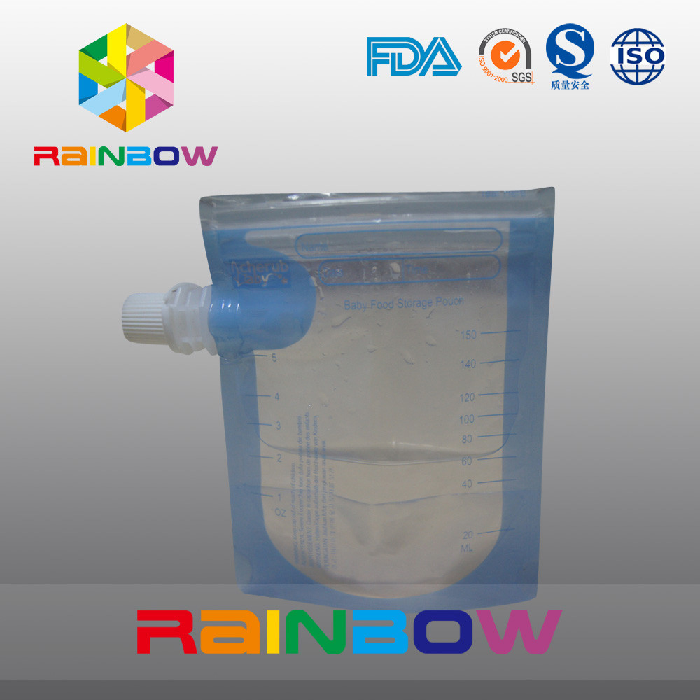 ট্রান্সপারেন্ট সাইড গেসেট পাউচ ওয়াটার / বেভারেজ, জিপারের সাথে ডপ্যাক