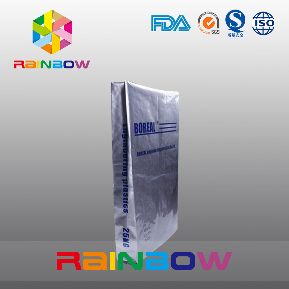 প্রোটিন পাউডার প্যাকেজিং জন্য 25kgs নীচে Gusset অ্যালুমিনিয়াম ফয়েল পেষণকারী