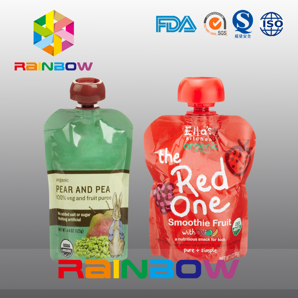 140ml 200ml পুনরায় সিজিবেড ডবল জিপার সঙ্গে শিশুর খাদ্য স্পাউথ পাউন্ড