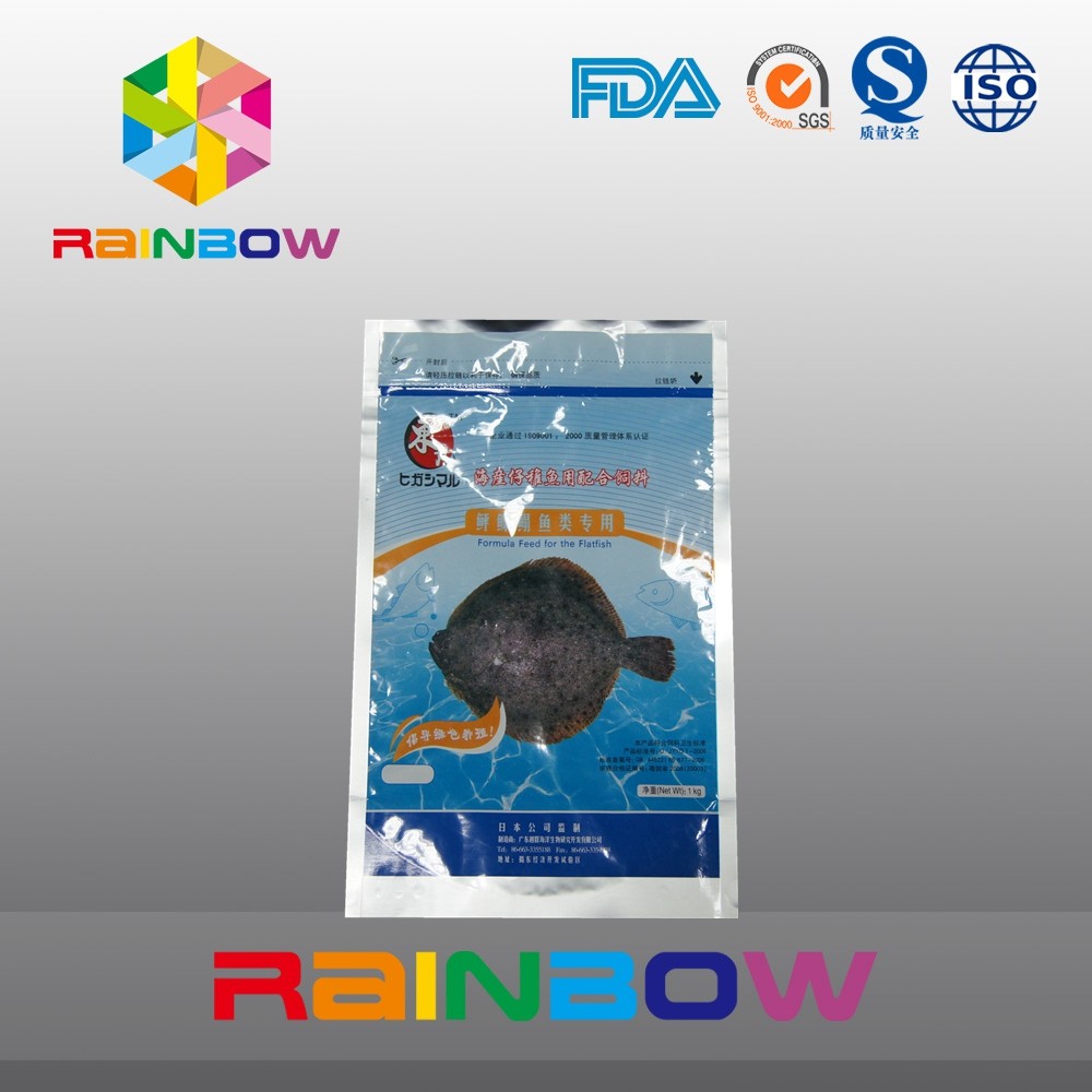 অ্যালুমিনিয়াম ফয়েল 1 কেজি পোষা খাদ্য পাউন্ড জিপার মাছধরা বেতের ব্যাগ সঙ্গে স্থায়ী আপ