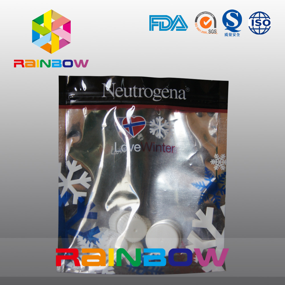 শরীরের মস্তিষ্ক &amp; লোশন অ্যালুমিনিয়াম ফয়েল ব্যাক এবং পরিষ্কার ফ্রন্ট প্রসাধনী পাউন্ড Doypack