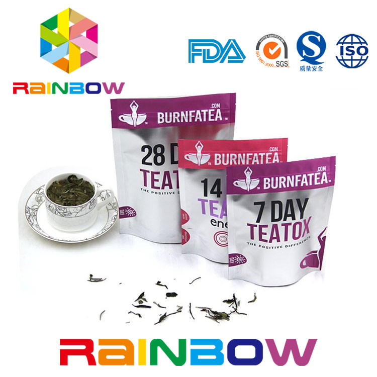 বায়োডগ্রেডেবেল স্ট্যান্ড আপ চা পাউচ মাইলার জিপলক ল্যামিনেট চা প্যাকিং ব্যাগ