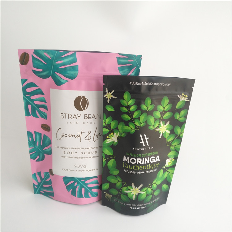 কফি সিবিডি স্ট্যান্ড আপ মাইলার ব্যাগ 3.5 গ্রাম প্লাস্টিক পিই 50 - 200 মাইক্রন পুরুত্ব