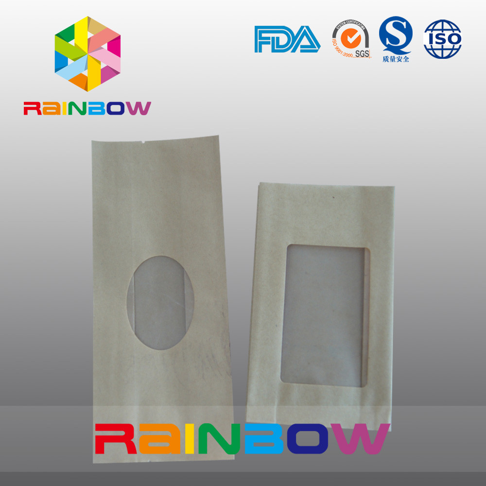 গ্লাস খসড়া কাগজ ব্যাগ জন্য পরিষ্কার / পরিষ্কার উইন্ডো সঙ্গে শুকনো খাদ্য গ্রেড প্যাকেজিং