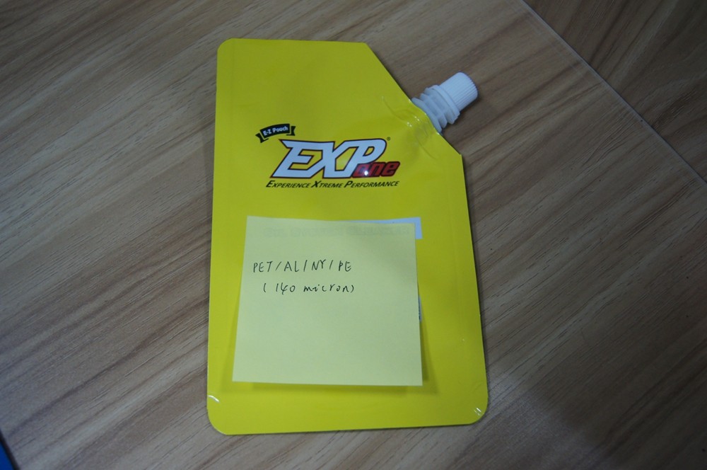 ল্যামিনেট স্ট্যান্ড আপ স্পাউট পাউচ প্যাকেজিং সাইড স্পাউট সঙ্গে তৈলাক্ত তেল প্যাকেজিং ব্যাগ