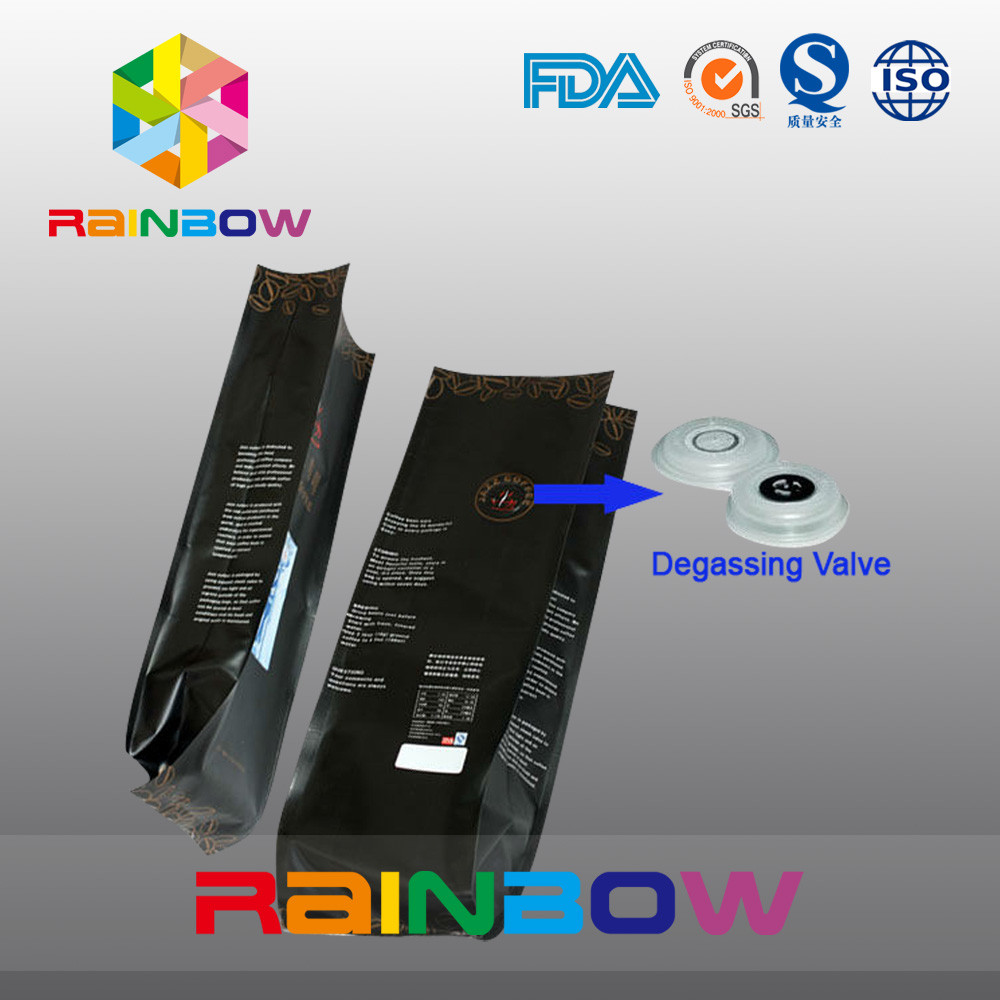 কাস্টমাইজড ডিজাইন অ্যালুমিনিয়াম ফয়েল কফি পাউন্ড / সাইড গসেট 5 বিবি কফি ব্যাগ ভালভ সঙ্গে