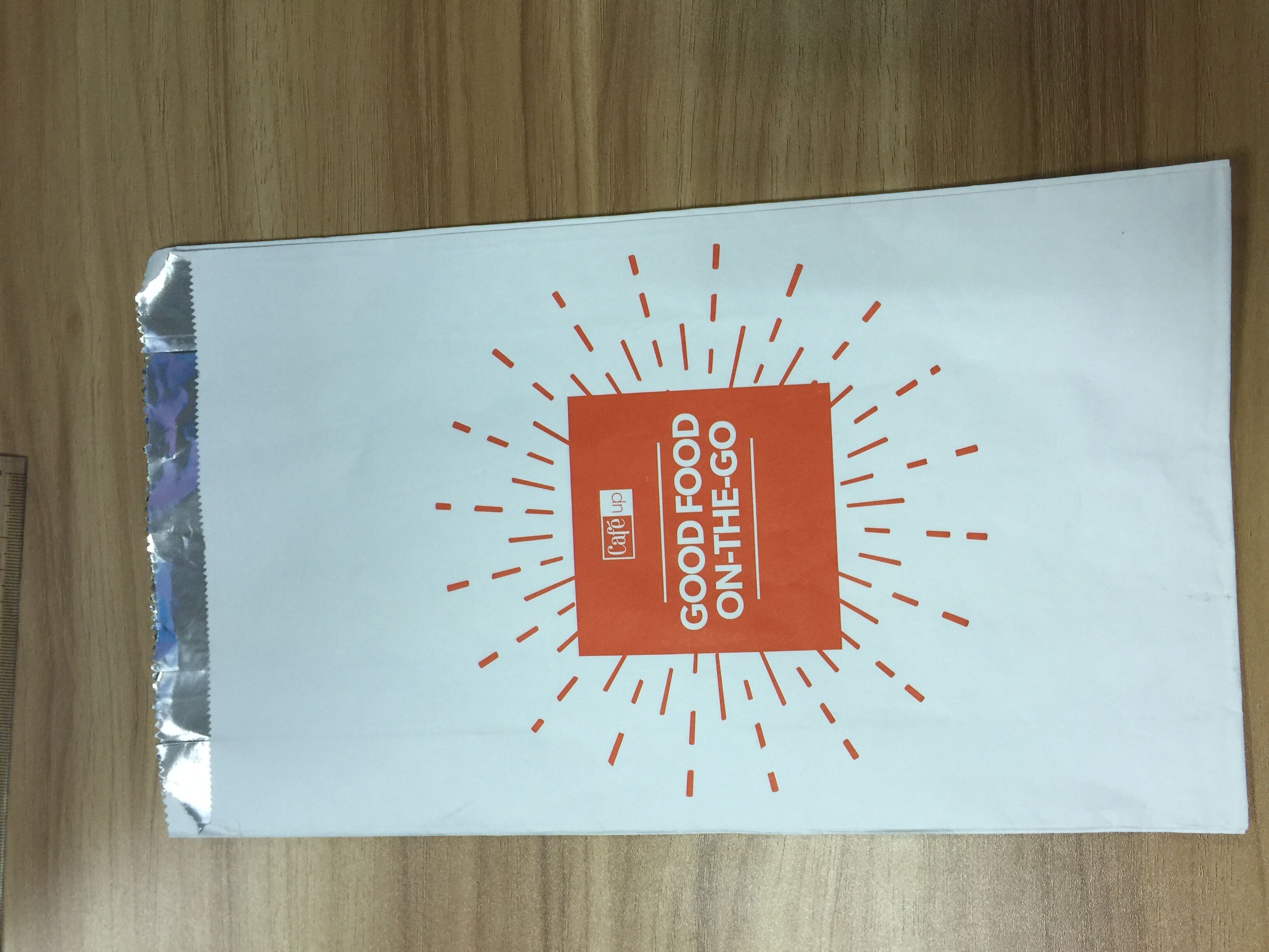 ক্রাফ্ট কাগজ রেখাযুক্ত ফয়েল ভিতরে রোস্ট চিকেন প্যাকেজিং ব্যাগ কাস্টমাইজড ডিজাইন