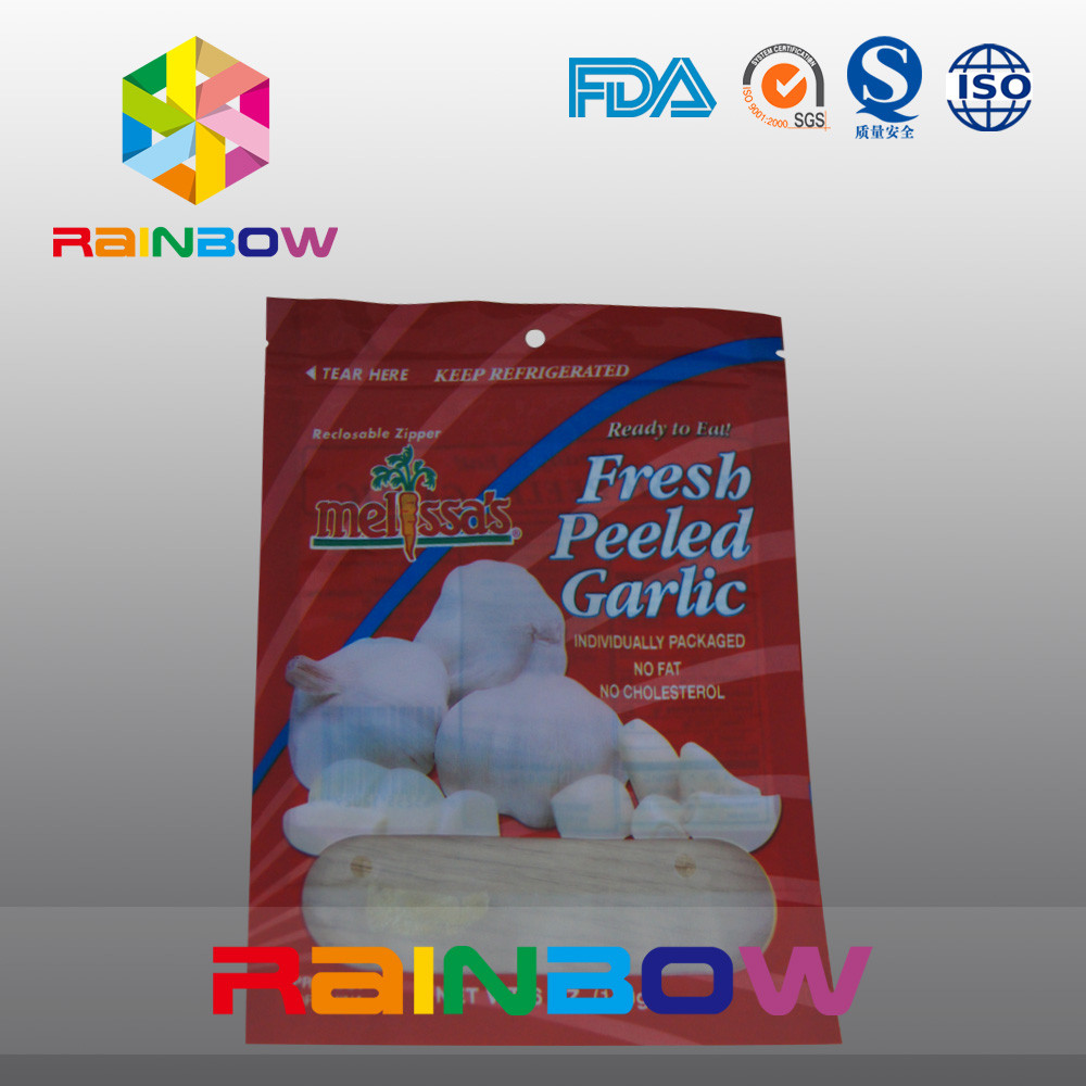 লাল / সাদা মাইলার প্লাস্টিকের উইন্ডো ব্যাগ জিপারের সাথে শীর্ষ / খাবারের জন্য নতুন গ্লেলিক