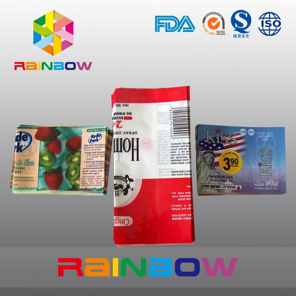 ওয়াটারপ্রুফ প্রিন্টেড পিভিসি / বোতল জন্য PET তাপ সঙ্কুচিত লেবেল সঙ্কুচিত