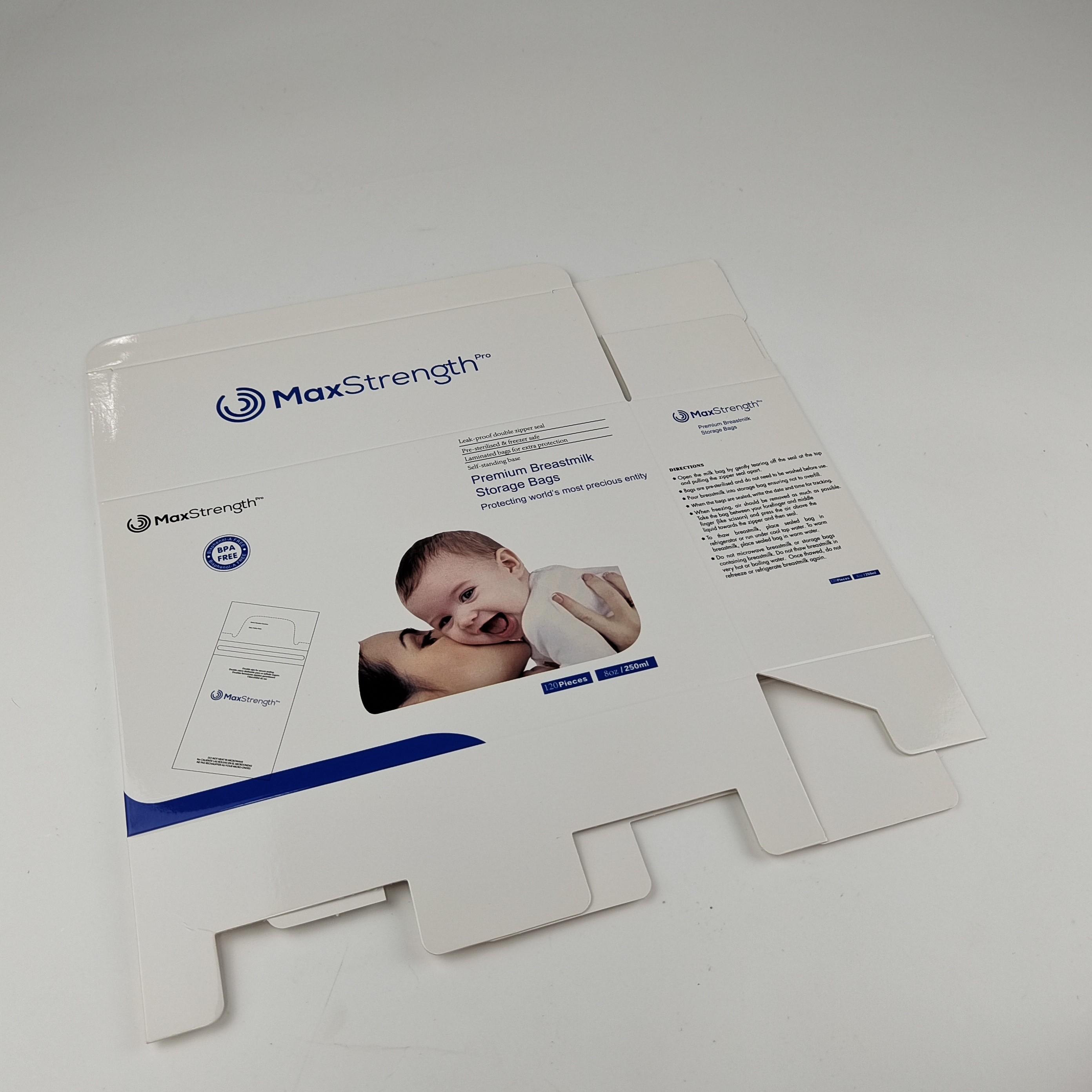 400g পেপারবোর্ড স্টোরেজ বক্স কাস্টমাইজড আয়তক্ষেত্রাকার দুধ প্যাকেজিং বক্স