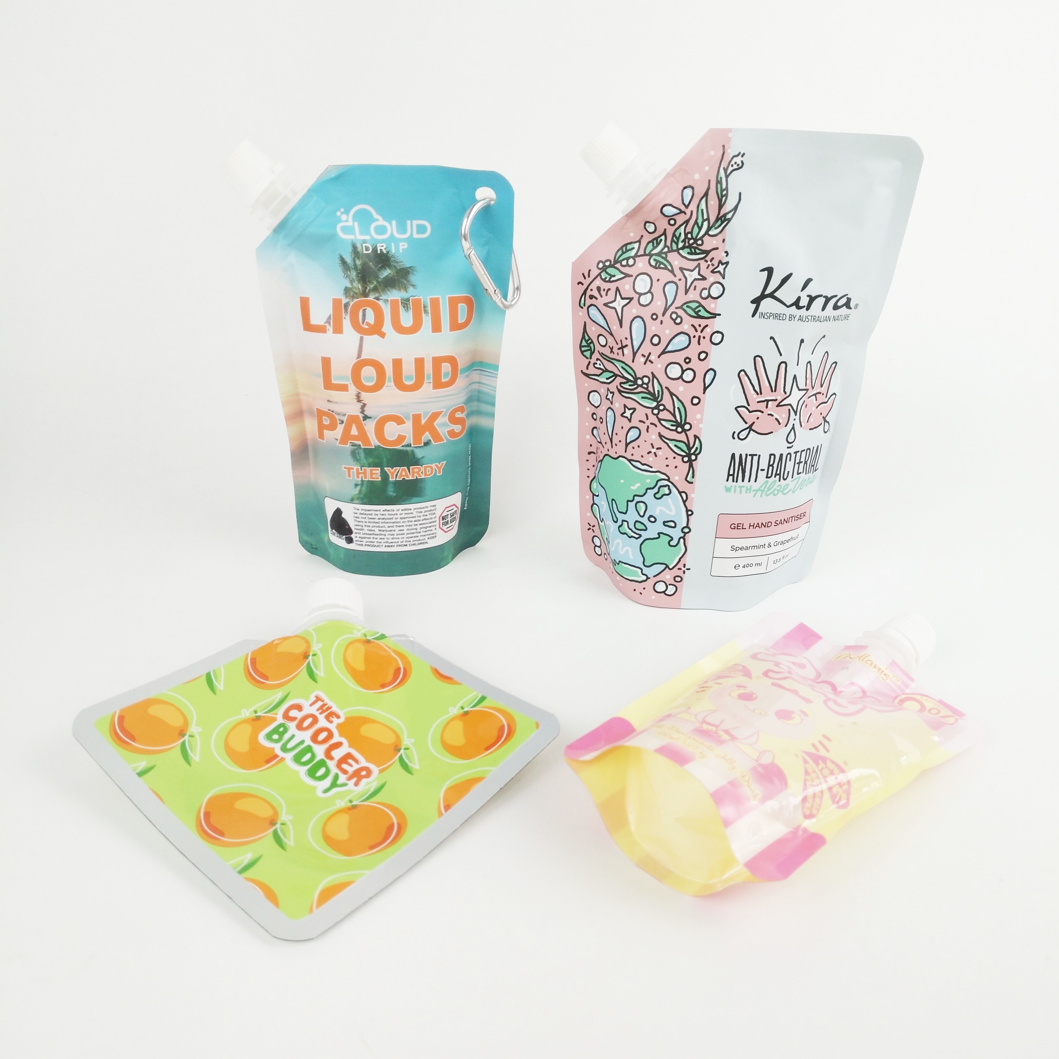 কাস্টম শ্যাম্পু স্পাউট পাউচ প্যাকেজিং কসমেটিক স্পাউটেড লিকুইড স্ট্যান্ড আপ পাউচ