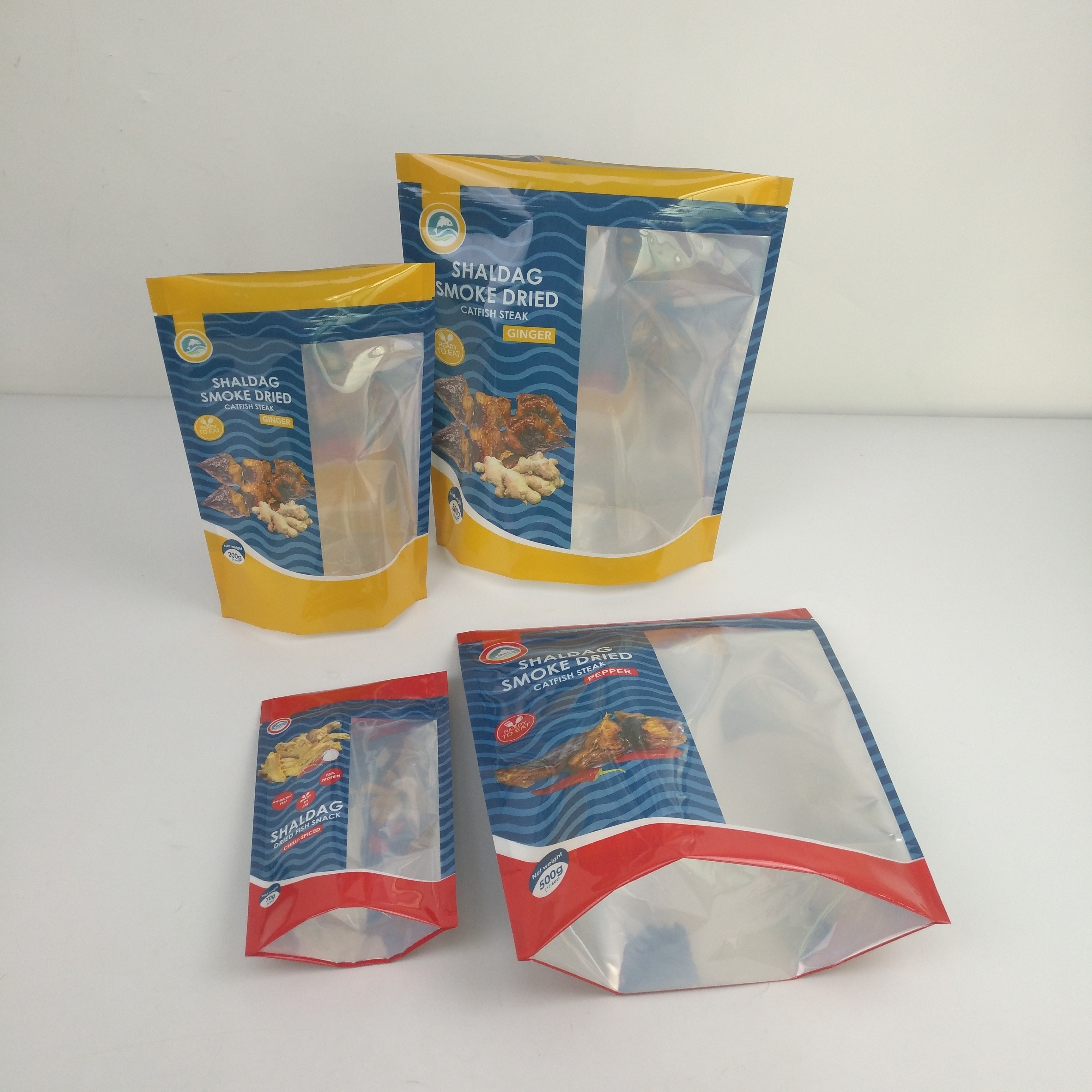 চকচকে গন্ধ প্রুফ প্যাকেজিং ব্যাগ স্ন্যাক শুকনো খাবার মাইলার জিপলক স্ট্যান্ড আপ ব্যাগ