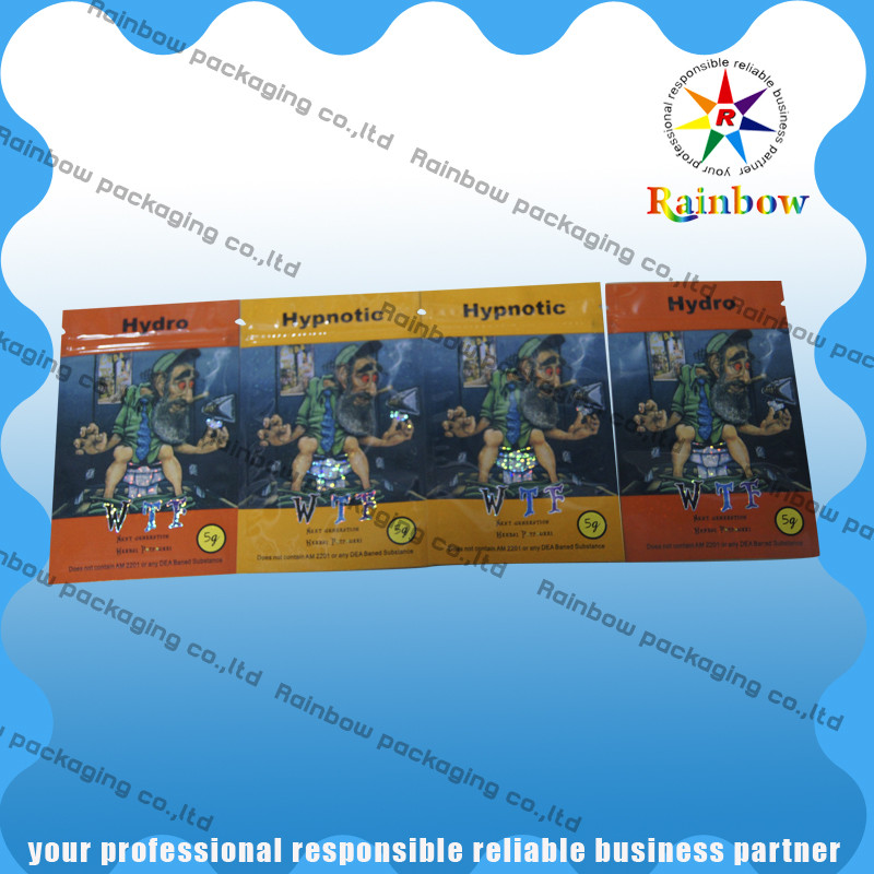 রঙিন প্লাস্টিকের পাইচ প্যাকেজিং, Ziplock সঙ্গে ভেষজ ধূপ ব্যাগ