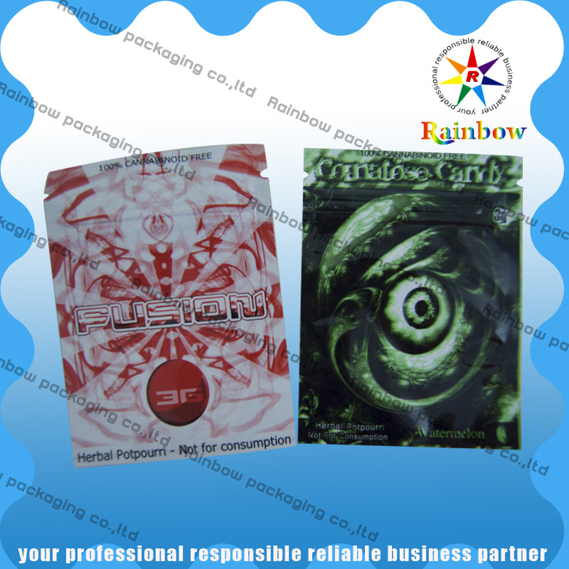 অ্যালুমিনিয়াম ফয়েল প্লাস্টিক পাইচ তিন পক্ষের সিল সঙ্গে প্যাকেজিং