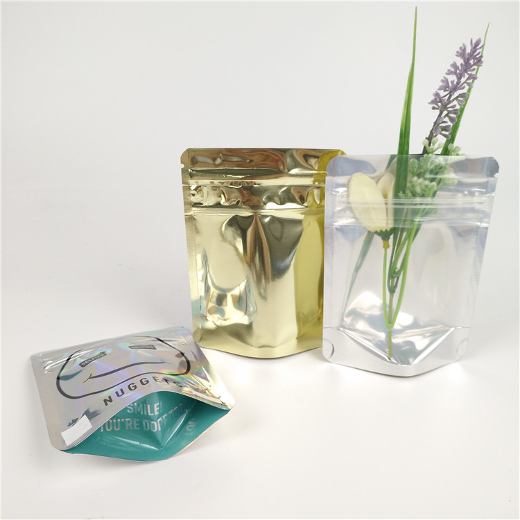 স্বচ্ছ কাস্টম প্রিন্টেড মাইলার ব্যাগ গন্ধ প্রুফ থলি 3.5 গ্রাম ভোজ্য জিপলক ফয়েল ব্যাগ