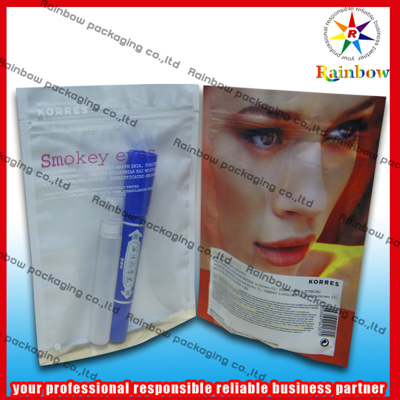 জিপ লক সঙ্গে অ্যালুমিনিয়াম ফয়েল কসমেটিক প্যাকেজিং ব্যাগ BPA বিনামূল্যে