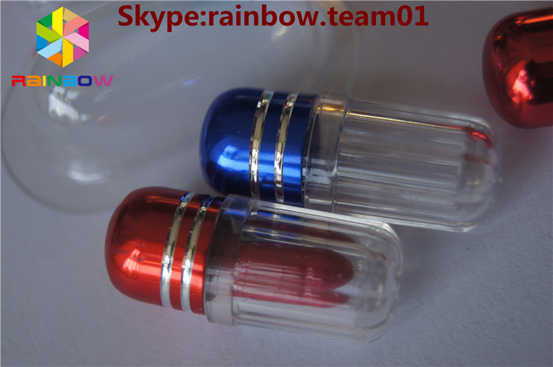 প্লাস্টিকের পাত্রে ক্যাপসুল সেক্স পিল বোতল ধাতু ক্যাপসুল আকৃতির ক্যাপসুল পাত্রে পাইকারি পিল বোতল পিল ক্যাপসুল