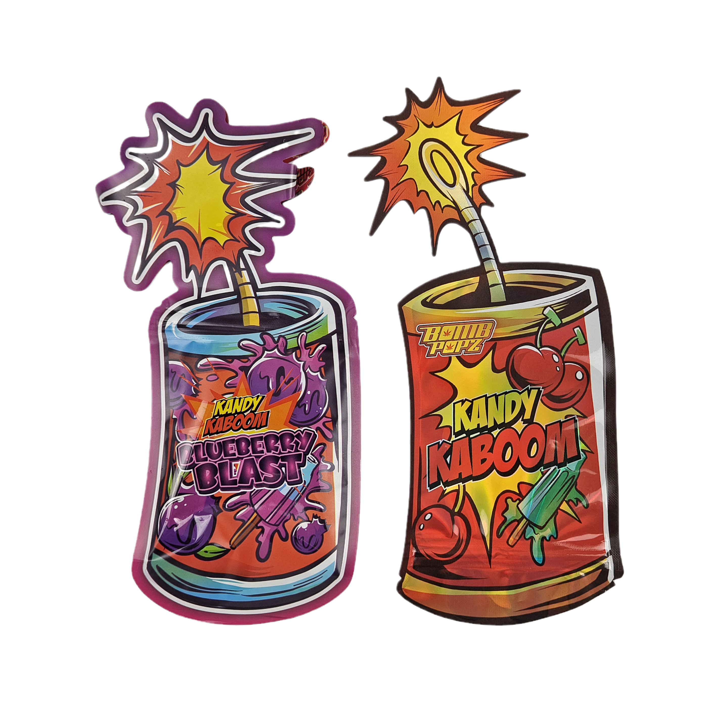 কাস্টম স্পেশাল আকৃতির চাইল্ডপ্রুফ জিপার 3.5g স্ন্যাক প্যাকেজিং অনিয়মিত ডাই কাট মাইলার ব্যাগ