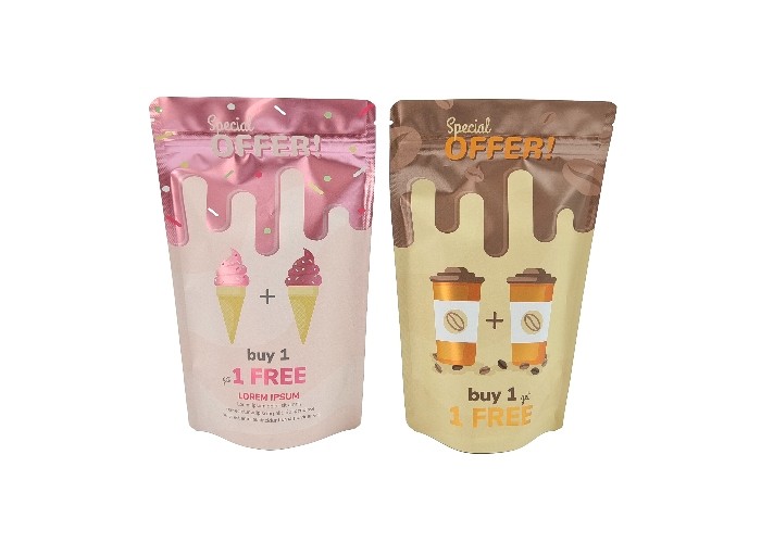 ম্যাট মেটালিক স্ট্যান্ড আপ ব্যাগ কাস্টম ফুড চা প্যাকেজিং অ্যালুমিনিয়াম ফয়েল মাইলার ব্যাগ