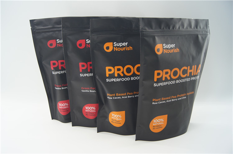 শেক পাউডার প্যাকেজিং জন্য জিপার সঙ্গে খাদ্য গ্রেড স্ট্যান্ড