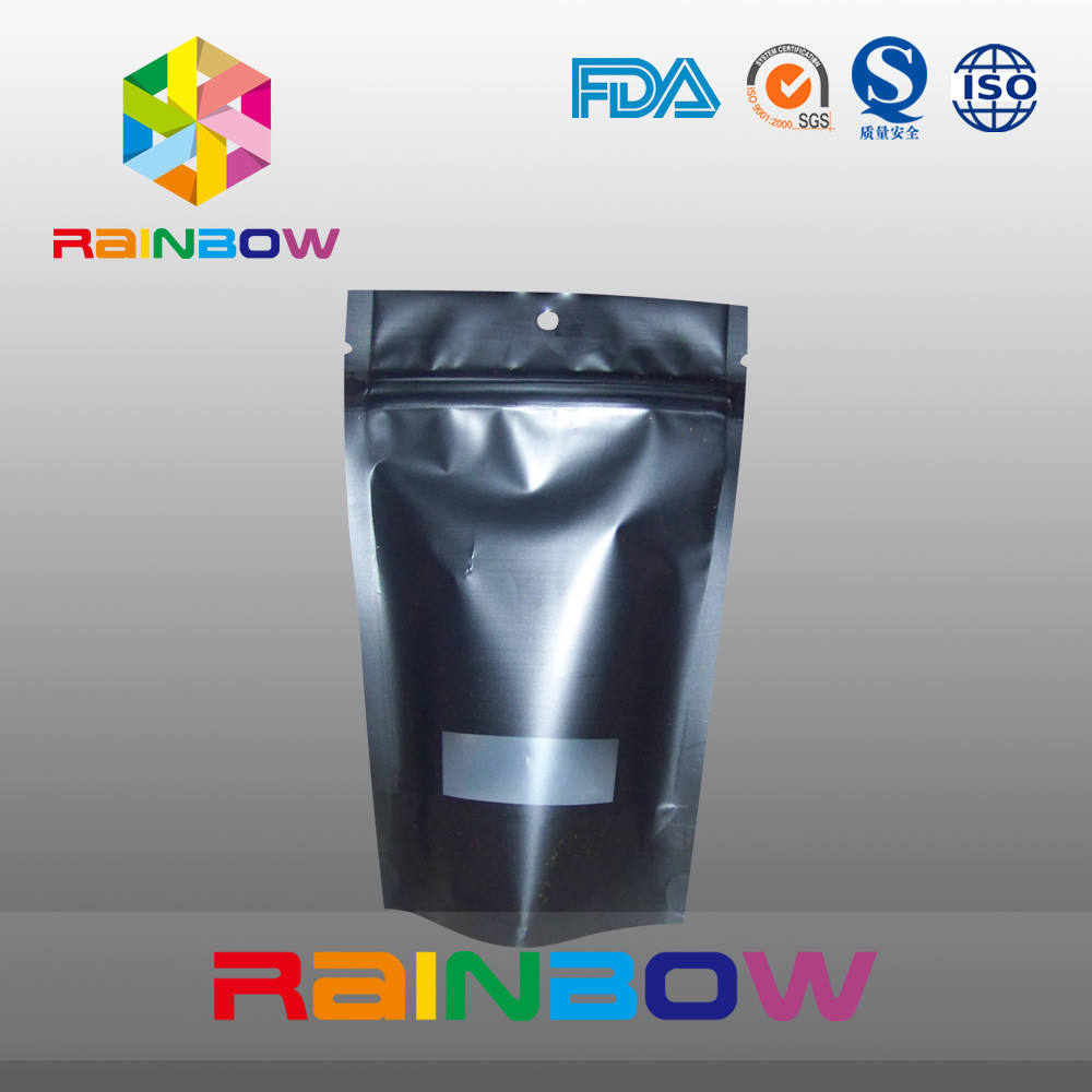 Reusable ম্যাট কালো Doypack Ziplock কফি ব্যাগ Gravure মুদ্রণ আর্দ্রতা প্রুফ