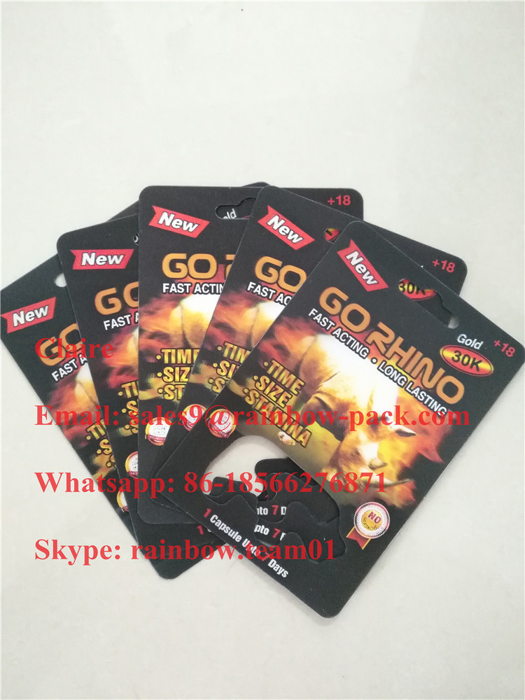 Go USA এর গিনো ক্যাপসুল কন্টেইনার / বুলেট / বোতল জন্য মার্কিন যুক্তরাষ্ট্রের গালিচা গালি প্যাকেজিং ফোস্কা 3 ডি কার্ড