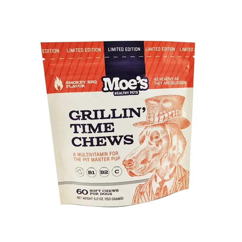 কুকুরের জন্য ট্রিট প্যাকিং ব্যাগগুলির জন্য অশ্রু খাঁজ সহ পশু খাদ্যের ব্যাগ