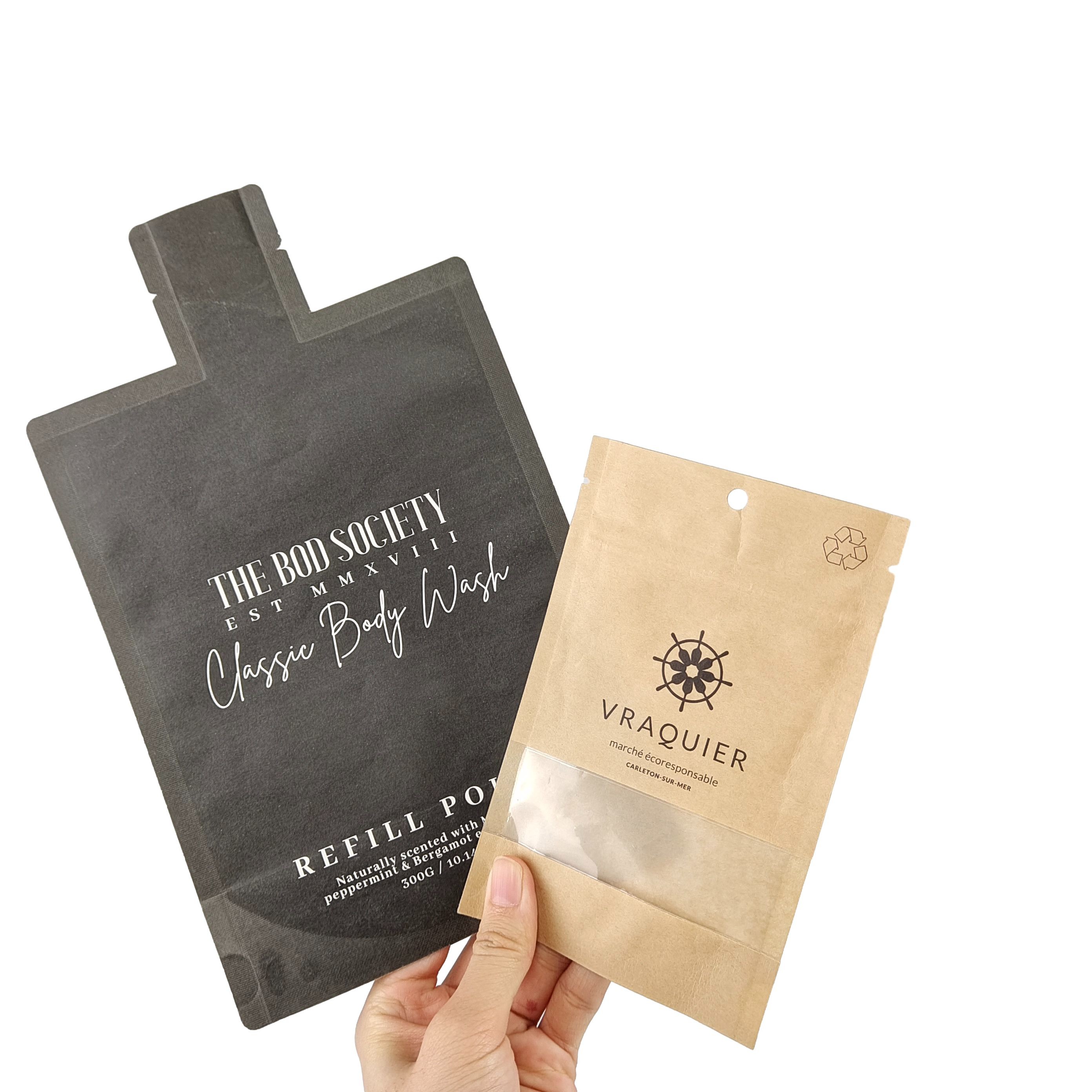 সমতল গন্ধ প্রতিরোধী ধাতব ফয়েল বাদাম মাইলার নিরাময় সীল ব্যাগ ব্যাগ ঝুলন্ত গর্ত সঙ্গে ঠান্ডা উইন্ডো টেক্সচার তিন পাশ সীল ব্যাগ