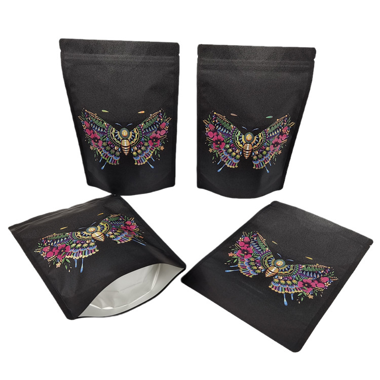 গরম বিক্রয় কাস্টমাইজড স্ট্যান্ড আপ গন্ধ প্রতিরোধী ব্যাগ লোগো ডিজিটাল প্রিন্টিং বায়োডেগ্রেডেবল পুনরায় সিলযোগ্য মাইলার ব্যাগ