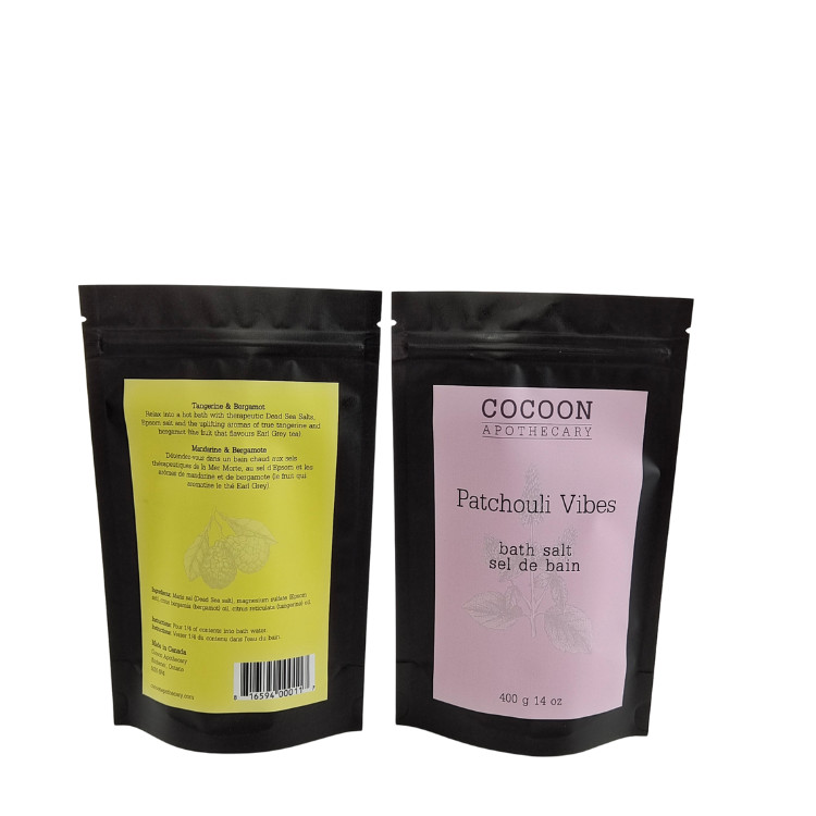 কাস্টম মুদ্রিত অ্যালুমিনিয়াম ফয়েল স্নান লবণ মশলা কফি খাদ্য প্যাকেজিং জিপ লক স্ট্যান্ড আপ পকেট প্লাস্টিকের মাইলার ব্যাগ সাবান জন্য