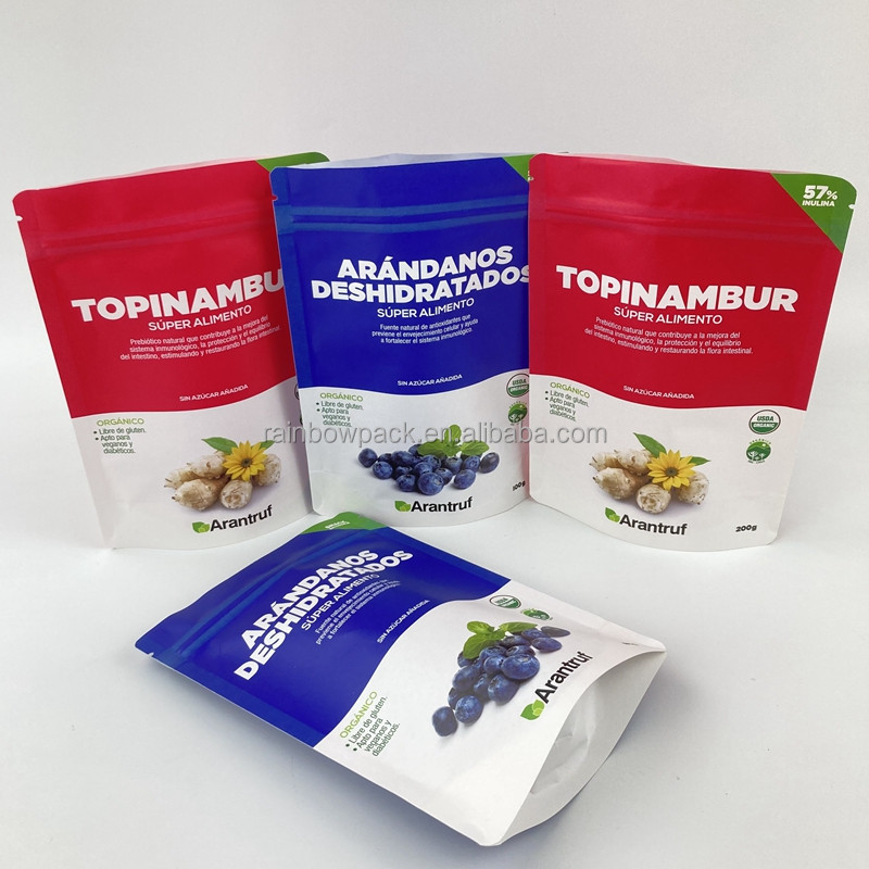 ডিজিটাল প্রিন্টিং পুনরায় ব্যবহারযোগ্য বায়োডেগ্রেডেবল ইকো ফ্রেন্ডলি স্ট্যান্ড আপ পকেট হোয়াইট ক্রাফ্ট পেপার জিপ লক জিপ ব্যাগ