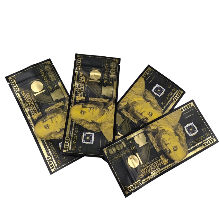 কাস্টম প্রিন্টিং ব্যাগ মাইলার গন্ধ প্রতিরোধী স্ট্যান্ড আপ ব্যাগ মিষ্টি খাদ্য প্যাকেজিং 3.5g উইন্ডো সহ মাইলার জিপলক ব্যাগ