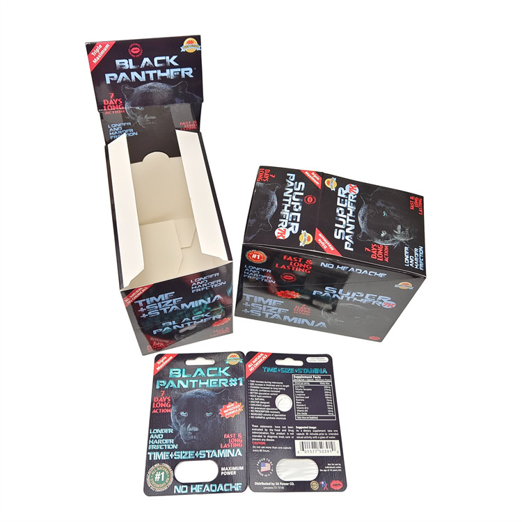 পাইকারি রাইনো মধু মুদ্রিত স্বর্ণ গোপন অলৌকিক মধু 3 ডি কাগজ কার্ড প্রদর্শন বাক্স মধু স্যাচ প্যাকেজিং