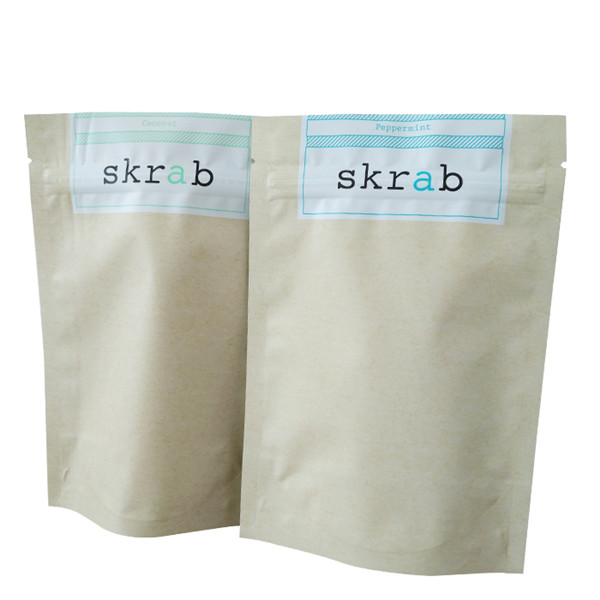 কফি বডি স্ক্রাব প্যাকেজিংয়ের জন্য ডয় প্যাক ডিজাইনের সাথে স্ট্যান্ড আপ সিলভার ফয়েল প্যাকেট