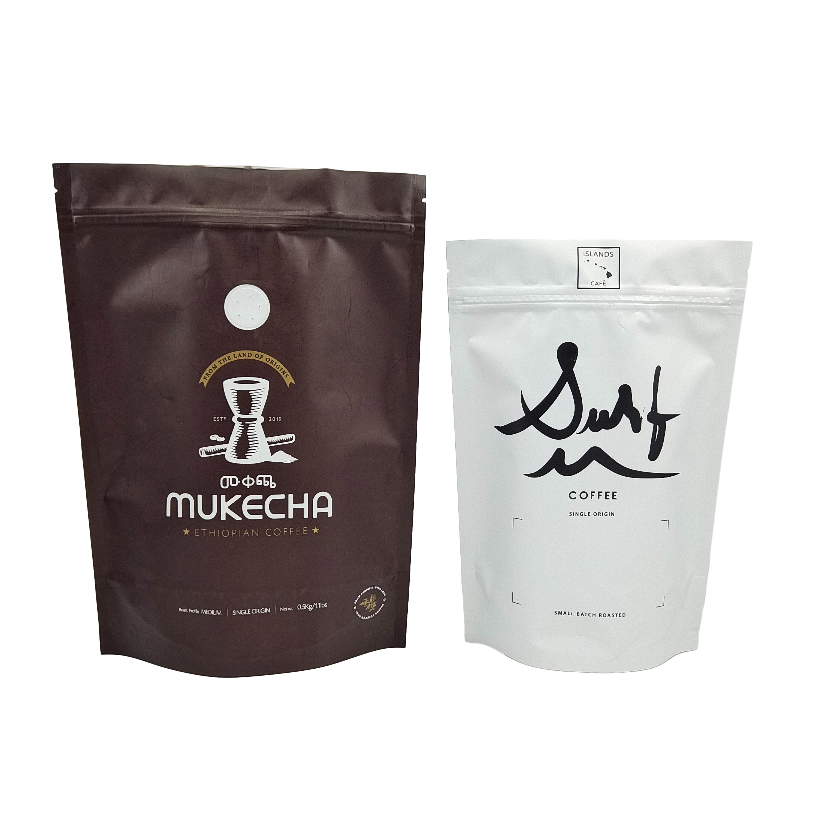 কাস্টমাইজড ফুড গ্রেড রঙিন ব্যাগ লোগো মুদ্রিত প্যাকেজিং কফি স্ট্যান্ড আপ জিপার ব্যাগ সঙ্গে ভালভ