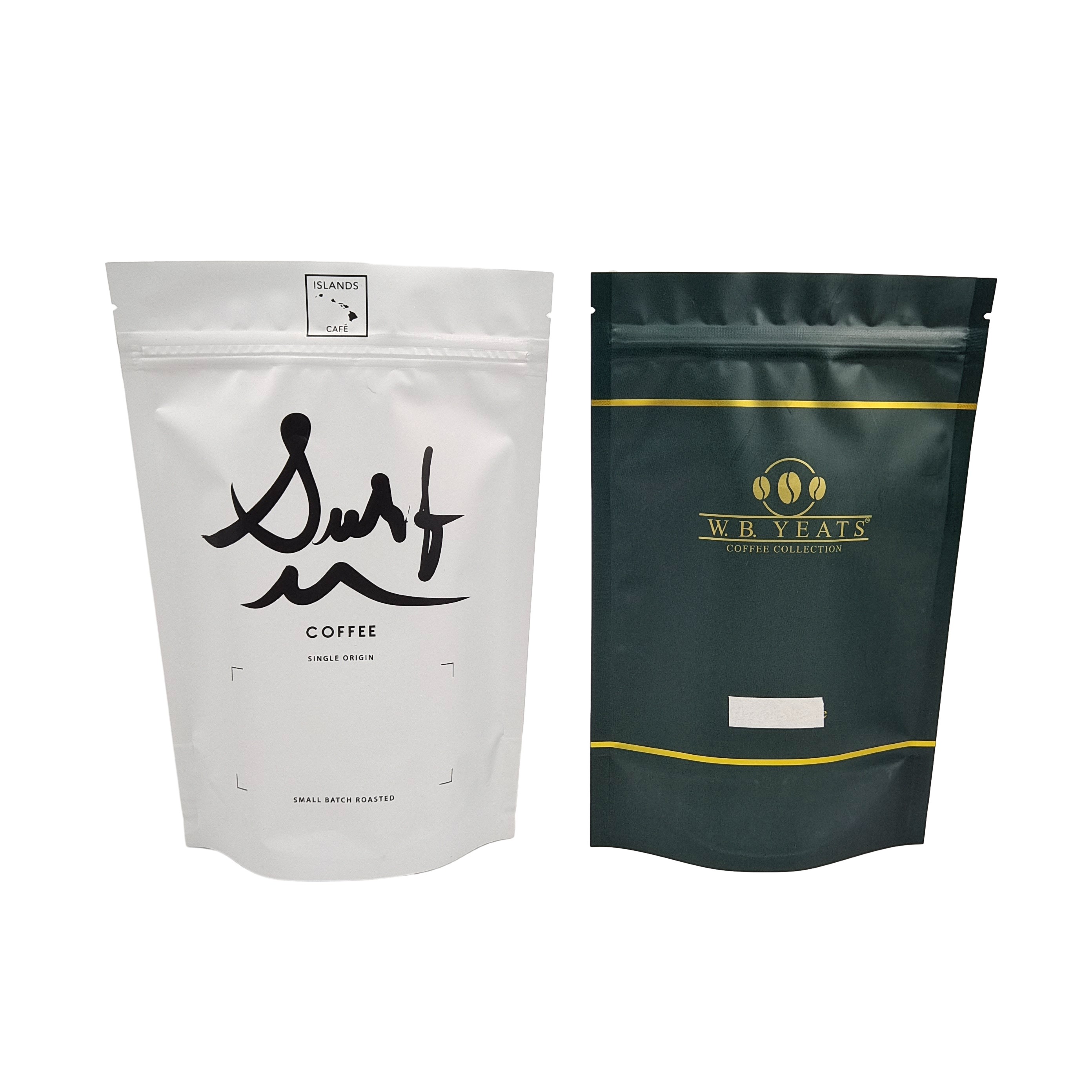 100 গ্রাম 200 গ্রাম কফি বিন কাস্টমাইজড পুনরায় বন্ধযোগ্য জিপলক ব্যাগ ম্যাট অ্যালুমিনিয়াম ফয়েল কফি ব্যাগ ভালভ সহ