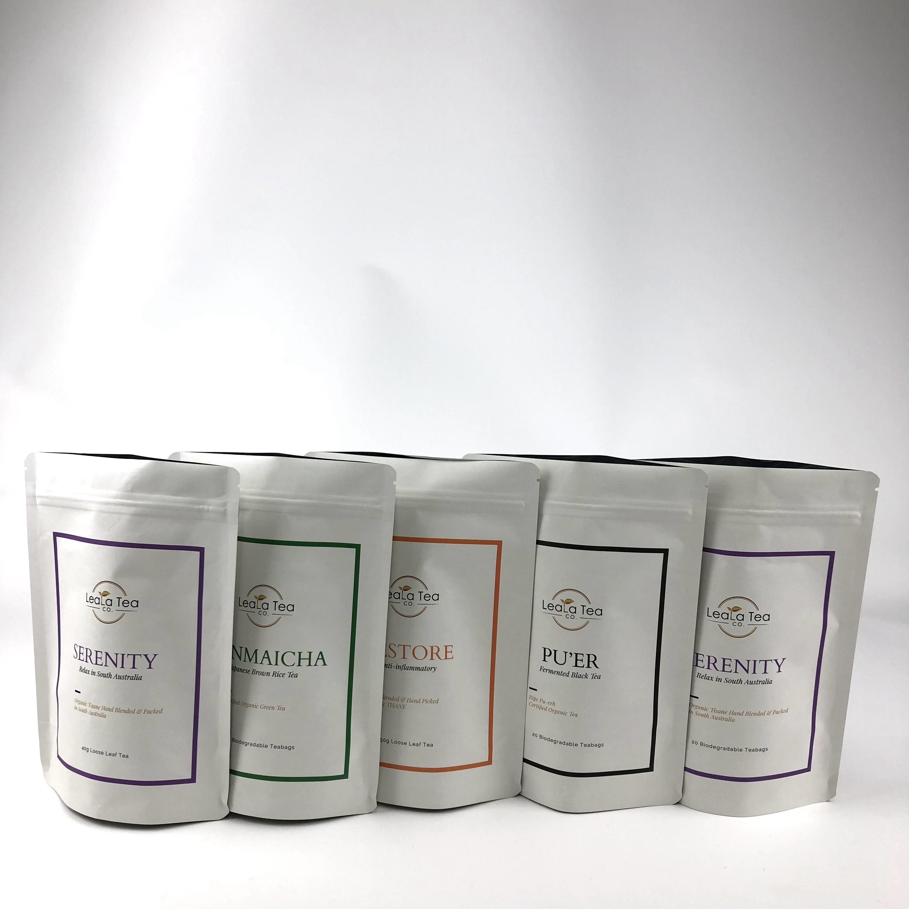 আলোচনাযোগ্য শিপিং পদ্ধতি এবং ডিগ্যাসিং ভালভ ক্রাফ্ট পেপার ব্যাগ চা ব্যাগ প্যাকেজিং